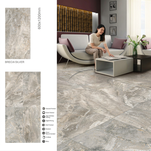 Dalles de sol et de mur en porcelaine brillante et mate Belly Snow 600x1200mm, designs décoratifs en céramique - Product Image 5