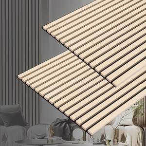 Decorative Akupanel <strong>Wood</strong> Veneer Covered Black MDF Slats <strong>Wood</strong> Fluted <strong>Panels</strong> With PET Felt Backing for <strong>Wall</strong> and Ceiling - Product Image 3