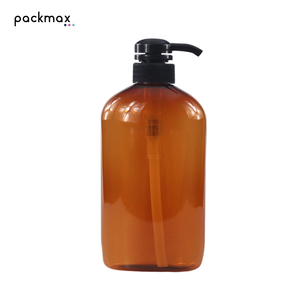 600ml Oval PET <b>Pump</b> <b>Bottle</b> for Shower Gel Shampoo - Custom Horse Oil High End Bath Lotion Container Wholesale - Product Image 1