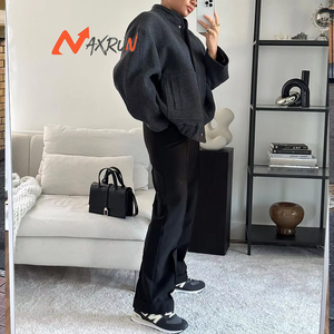Outwear invernale Casual tinta unita cappotto ampio <span class=keywords><strong>Bomber</strong></span> manica lunga giacche da <span class=keywords><strong>donna</strong></span> oversize morbido cappotto antirughe - Product Image 2