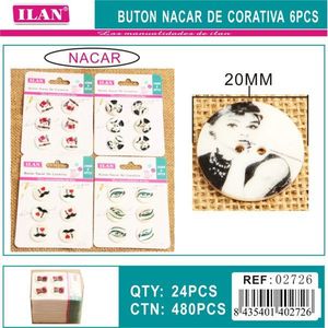 Bottone decorativo in perla Ilan da 20 mm per lavori artigianali, 6 pezzi - Product Image 3