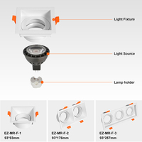 Plafonnier encastré LED à double tête carrée de haute qualité 2024, lampe de projet commerciale, sans cadre, spots encastrés au plafond