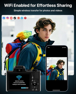 Fotocamere Digitali <span class=keywords><strong>Professionali</strong></span> 8K 88MP con Zoom Digitale 16x, Autofocus, WIFI, Doppia Lente, Videocamera DSLR per Streaming Live e Vlogging - Product Image 4