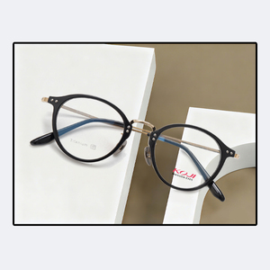 <span class=keywords><strong>Lecool</strong></span> T-18276 Montura de Gafas Ópticas de Titanio Ovaladas con Puntos, Duraderas, para Uso Diario - Servicio OEM/ODM - Product Image 1