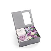 Boîte à fleurs en papier de luxe pour la Saint-Valentin Boîtes d'emballage de fleurs en forme de coeur pour la fête des mères avec fenêtre transparente en PVC