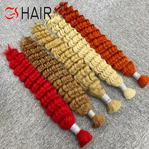 Extensiones de cabello humano trenzado a granel de alta calidad GS, cabello Virgen sin ondas de agua de trama, vendedor a granel de cabello humano de color barato