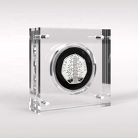 Boîte de présentation magnétique en acrylique transparente haute définition pour pièces de monnaie, badges, médailles, objets de collection, fabriquée en Chine