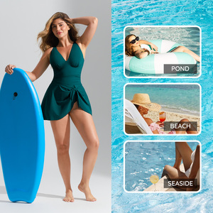 <span class=keywords><strong>Maillot</strong></span> <span class=keywords><strong>de</strong></span> <span class=keywords><strong>bain</strong></span> une pièce grande taille pour <span class=keywords><strong>femme</strong></span>, couleur unie, décolleté en V profond, froncé, effet sculptant, en maille, avec coussinets amovibles - Product Image 5