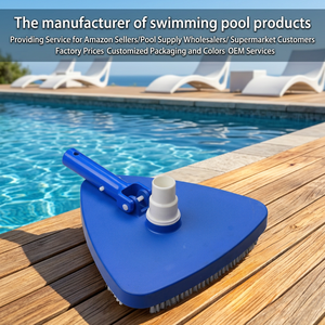 Tête d'<span class=keywords><strong>aspirateur</strong></span> <span class=keywords><strong>triangulaire</strong></span> pour piscine avec brosse latérale, nettoyeur manuel en plastique lesté pour piscines enterrées et hors sol - Product Image 5