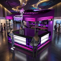 Stand d'exposition modulaire extérieur 10x10 pieds, personnalisé en aluminium avec tissu tendu et enseigne lumineuse au néon