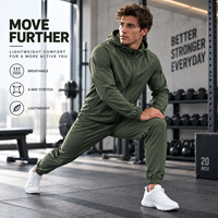 Ensemble de survêtement en nylon à coupe régulière personnalisé, 2 pièces, pantalon d'entraînement de printemps et sweat à capuche à fermeture éclair intégrale, respirant, séchage rapide, vêtements de sport pour hommes