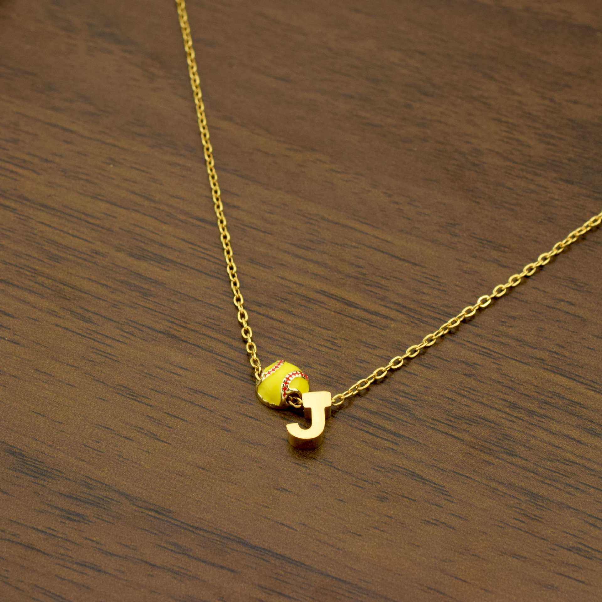 Collier lettre J en or 2160, barre de 457CM