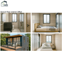 Maison conteneur à double étage avec balcon en verre personnalisée pour immeuble de bureaux commercial