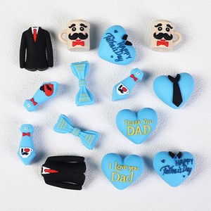 Al por mayor Cuentas focales de silicona 3D con forma de corazón de dibujos animados para el Día del Padre, para joyería DIY, pulseras de papá, regalos creativos y cuentas sueltas para bolígrafos - Product Image 4