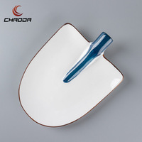 Assiette en porcelaine de luxe nordique de 10/12 pouces, en forme de pelle, à tête ronde, pour la restauration