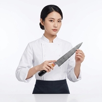 Couteau à désosser et à fileter dentelé en acier carbone Damas de 6 pouces, manche en résine, ambidextre, compatible lave-vaisselle, écologique, pour la viande
