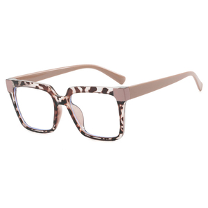 Los mejores marcos ópticos TR90 para mujeres y niñas, corte azul, marrón, Floral, cuadrado, Beige, bisagra de Metal, gafas, estilo de ordenador a la moda - Product Image 3
