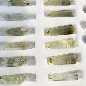 Kristal Vogel Tibet Alami Ukiran Tangan Dua Sisi Kristal Citrine Penyembuhan Tongkat Kuarsa Berujung Ganda - Product Image 6