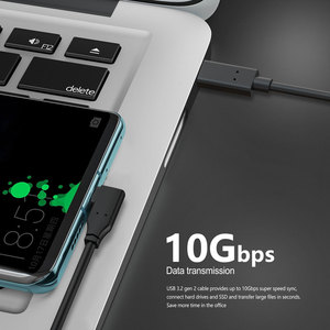 USB C TO USB C สายเคเบิล90องศา10Gbps 3.1 <span class=keywords><strong>Gen2</strong></span> 100W PD ชาร์จเร็ว4K60Hz วิดีโอ E-Mark ไนลอนถักมุมขวาชนิด C - Product Image 3