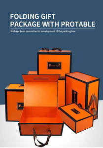 Fabrik-Großhandel Lagerbestand von Hochwertigen Orangefarbenen Magnetischen Tragbaren Faltbaren Geschenkverpackungsboxen mit Individuellem Logo - Product Image 4