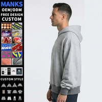 Sweat-shirt à capuche athlétique personnalisé en coton et élasthanne pour homme, coupe oversize, décontracté, de luxe, pour la gym et l'entraînement, épais