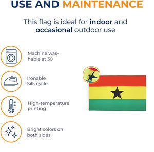 Рекламный пользовательский флаг 3x5ft 100% полиэфирного цвета яркий невыцветающий пользовательский уличный декоративный флаг Ганы - Product Image 5