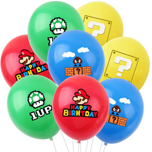 TS gran oferta 12 piezas embalaje dibujos animados <span class=keywords><strong>Mario</strong></span> globo de látex Feliz cumpleaños <span class=keywords><strong>Mario</strong></span> <span class=keywords><strong>Bros</strong></span> globo de látex conjunto para decoración de fiesta - Product Image 4