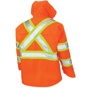 Chaqueta de Seguridad Impermeable Reflectante de Alta Visibilidad para Hombre, Color Naranja, Chaqueta de Lluvia de Invierno, para Senderismo, Trabajo al Aire Libre, Diseño Moderno y Simple, Talla XL - Product Image 6