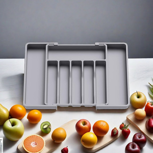 Wholesale Adjustable Silverware <b>Drawer</b> Organizer with Dividers Flatware Tableware Expandable Utensil Tray for Spoons Forks - Product Image 1