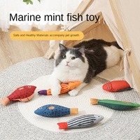 Nouveau jouet en peluche amusant pour chat Shengfeng, différents types de jouets à mâcher pour animaux de compagnie avec son de poisson imprimé