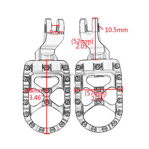 Clavija de pie ancho para motocicleta, estilo MX para <span class=keywords><strong>Triumph</strong></span> <span class=keywords><strong>Bonneville</strong></span> T100 T900 2001-2015 Scrambler 2006-2015 (frontal) - Product Image 6