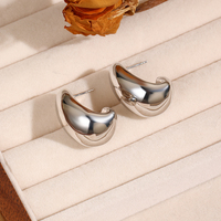 Pendientes de joyería de moda de calidad, pendientes de aro triangulares plegados de plata 925 para mujer, venta al por mayor