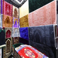 Tapis de prière musulman personnalisé 100 % polyester, tapis épais et doux, tapis de prière islamique turc, tapis de voyage persan, ensemble de tapis organiques