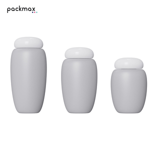 Ensemble de flacons et pots cosmétiques vides personnalisés : Flacon pompe Pebble pour lotion, pot pour crème/masque/crème contour des yeux, 150ml-250ml pour les soins de la peau - Product Image 1