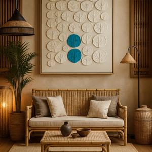 Nature morte abstraite Wabi Sabi, art mural pour hôtel, 100% fait main, toile acrylique originale, texture 3D, minimalisme, salons, chambres à coucher - Product Image 3