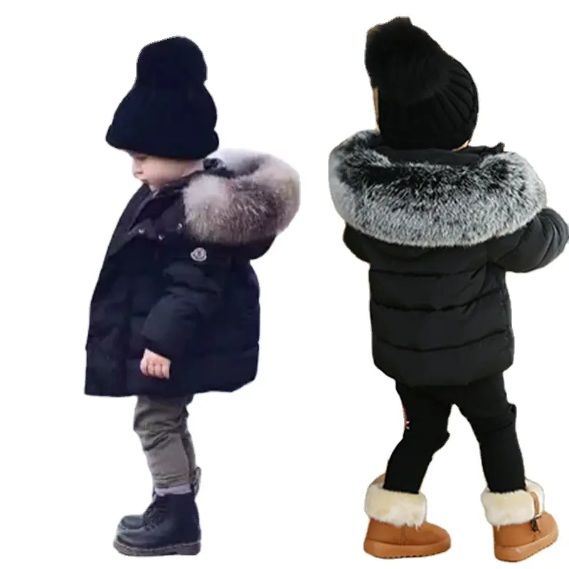 2020 Winter Children's Outerwear & Coats Big Wool Collar Boy's Cotton-padded Down & Parkas Child Jacket Baby Kids Warm Coat