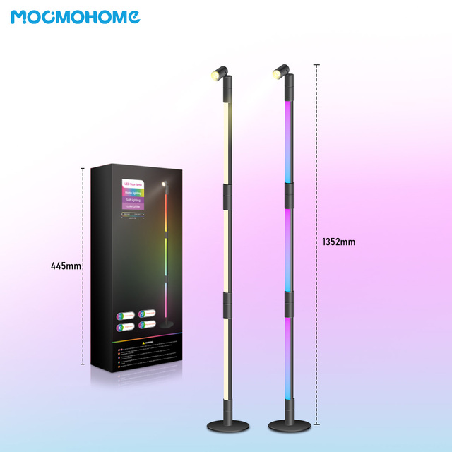 Decoration Lights 360 Degree Rotation Multicolored Rgbic Light Led Floor Lamp Smart Wifi Alexa Tuya Decoration Corner Lamp