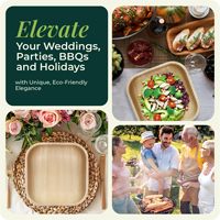 Service de vaisselle en bambou compostable, assiette jetable biodégradable pour les occasions de rentrée scolaire