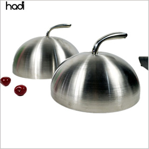 Fournitures de restauration alimentaire, couvercles de plats en acier inoxydable, dôme rond empilable pour plats, couvercle alimentaire avec dessus doré - Product Image 5