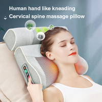 Coussin de massage électrique Shiatsu chauffant à lumière rouge, design carré, pour le dos et la tête, à brancher à la maison