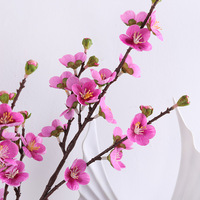 Ranting Bunga Sakura Persik Buatan Lateks Real Touch 80cm 4 Warna untuk Dekorasi Pernikahan dan Rumah Grosir
