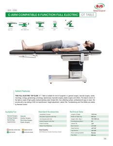 Mesa de teatro de operaciones eléctrica completa de 6 funciones compatible con brazo en C de acero inoxidable para sala de operaciones - Product Image 2