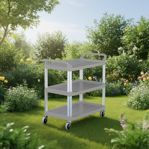 Carrello di Servizio Grigio a 3 Ripiani in Alluminio - Product Image 3