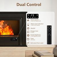 Kalsubo Cheminée à vapeur d'eau noire de 40 pouces avec manteau décoratif, flamme 3D tactile, humidificateur, remplissage d'eau facile, confortable