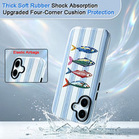 Vente en gros d'usine, nouvelle arrivée, coque de téléphone hybride à rayures de style coréen avec imprimé poisson pour Samsung S24 Ultra S24 Plus S24 S22 A53