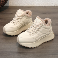 Gm6601 2025 Hiver Nouvelles chaussures de sport en coton chaud pelucheux avec semelle épaisse Imperméable Planche surélevée Tendance de tir de rue