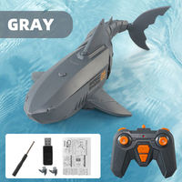 Bateau télécommandé 2,4 GHz en forme de requin pour enfants, jouet électrique haute simulation pour piscine et salle de bain