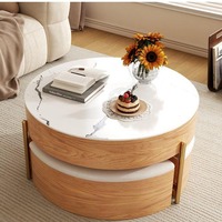 Table basse pliable réglable en bois de style nordique, mécanisme de levage durable, facile à nettoyer, ensemble moderne et minimaliste pour salon