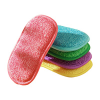 Éponge à récurer avec face à fibres abrasives et face à fibres douces, épaisse, pour un nettoyage efficace des taches, chiffon de vaisselle de cuisine
