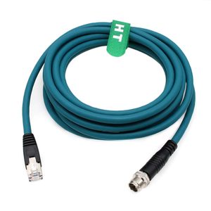 Câble Ethernet HangTon M12 8 broches X codées RJ45 CAT7e GigE pour caméra industrielle, capteur et automatisation - Product Image 1